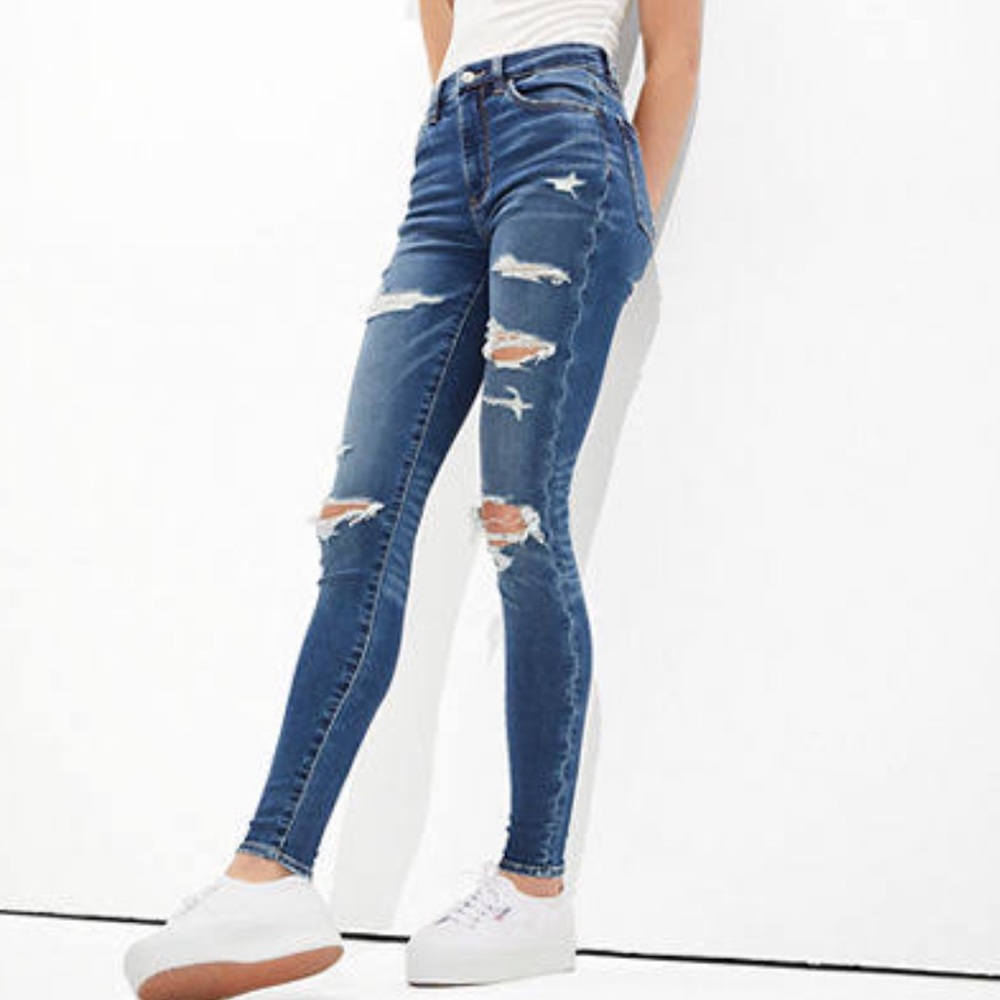 NWOT AE Super High Rise Jegging, 6Long